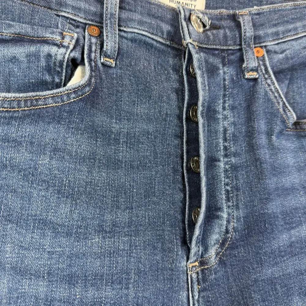 Citizens of Humanity Jolene Jeans Women 27 Blue Denim Button Fly Ankle Straight‎